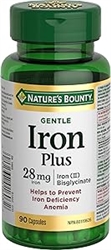 Nature's Bounty Gentle Iron Supplement 28mg | 90 Capsules